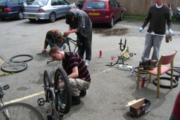 We had to spread out to the car park