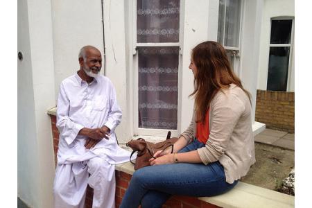 Jennifer spends some time with a neighbour