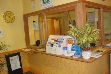 Warm and friendly reception area.