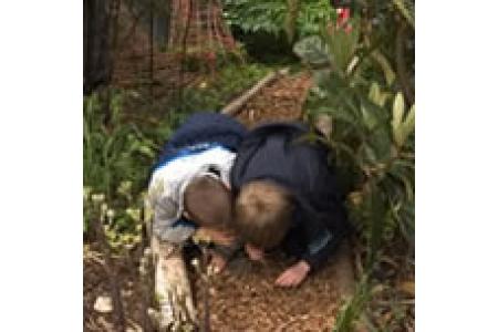 School children explore the roof garden