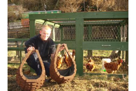 collecting eggs