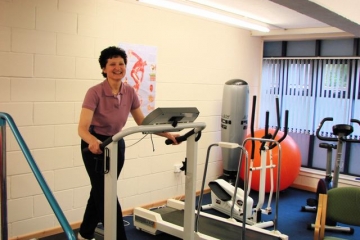 Jan Marshall one of our members on the treadmill.
