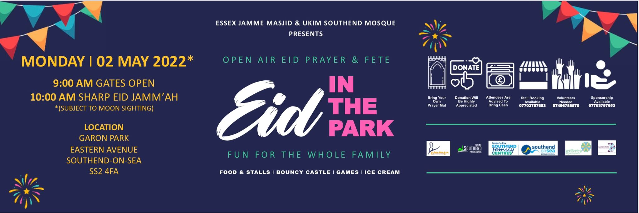Eid in Park combined project by UKIM Southend Mosque & Essex Jamme Masjid Localgiving